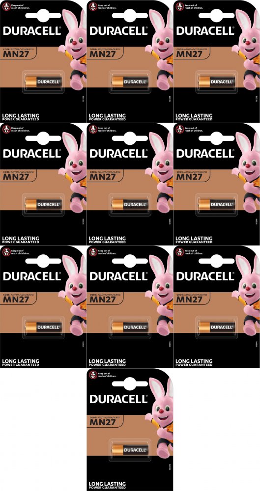 10x Bateria alkaliczna Duracell, MN27, 1 sztuka