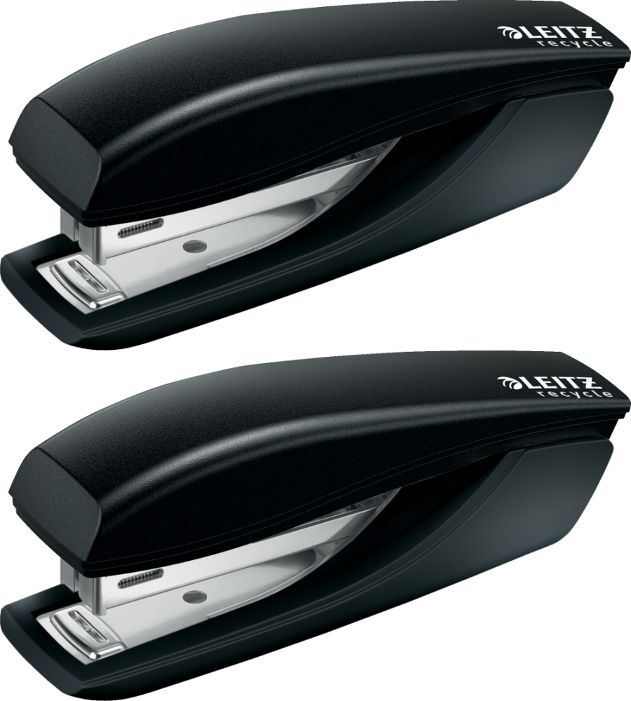 2x Zszywacz mini Leitz NeXXt Recycle, do 10 kartek, czarny