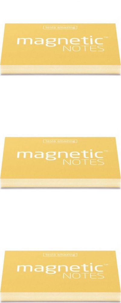 3x Karteczki elektrostatyczne Magnetic, 100x70mm, 100 sztuk, żółty pastelowy