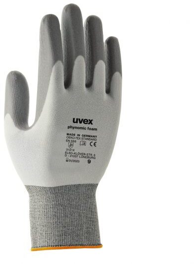 Rękawice robocze Uvex Phynomic M1 Foam, powlekane, rozmiar 9, szary