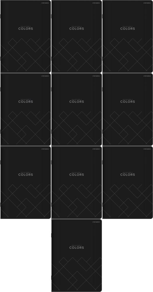 10x Zeszyt w kratkę TOP 2000 Colors, A4, 96 kartek, mix wzorów