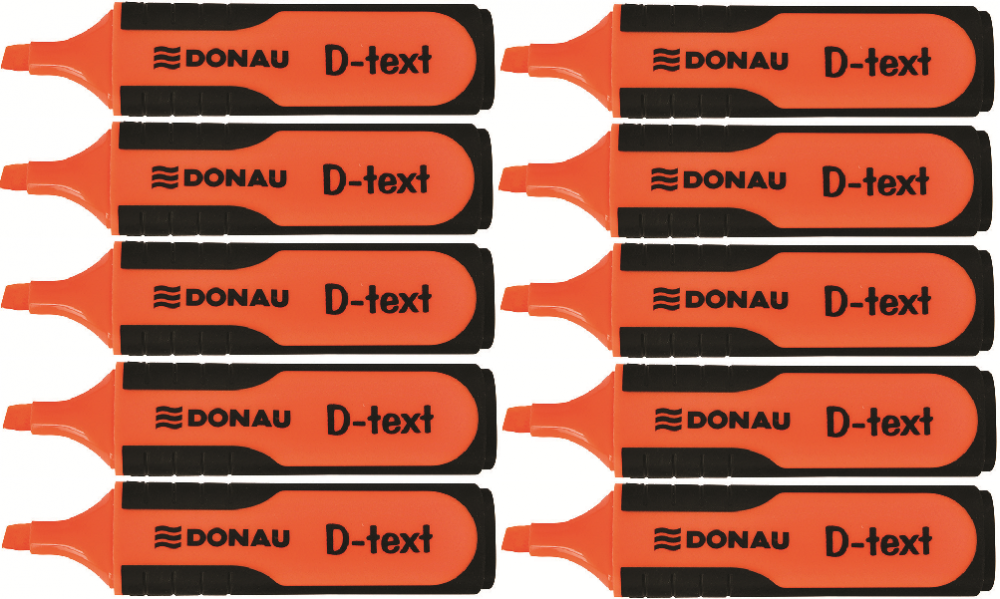 10x zakreślacz fluorescencyjny Donau, D-Text, ścięta, pomarańczowy