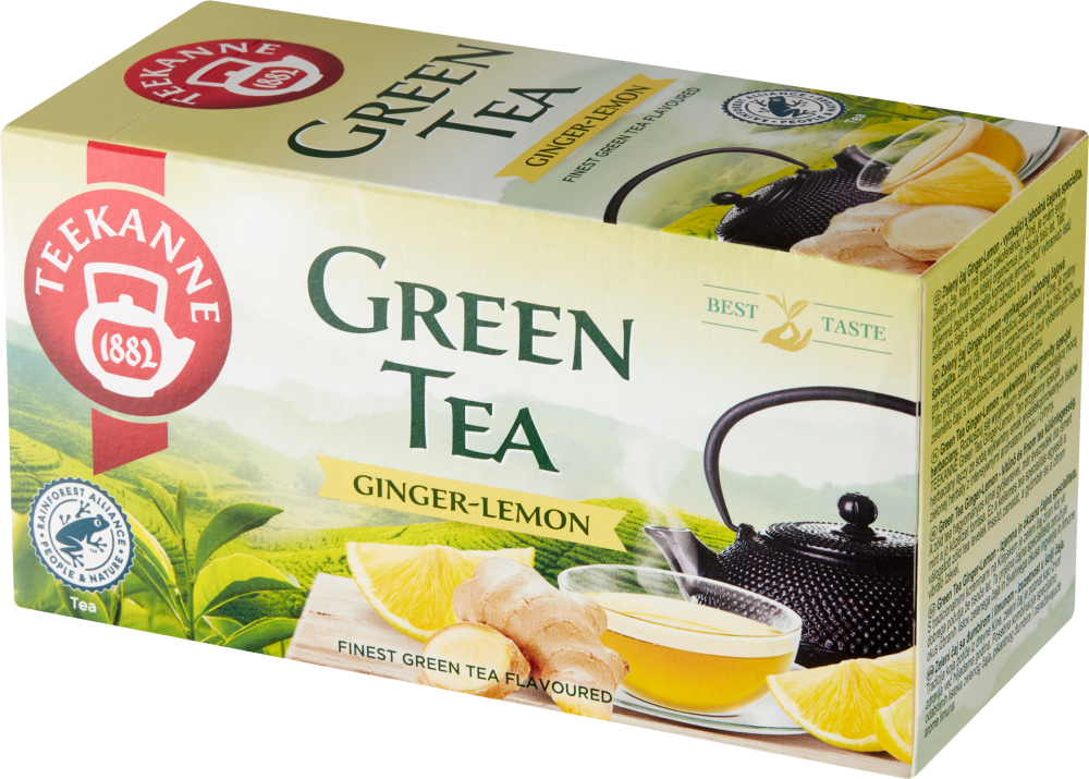 Herbata zielona smakowa w kopertach Teekanne Ginger Lemon, imbir i cytryna, 20 sztuk x 1.75g