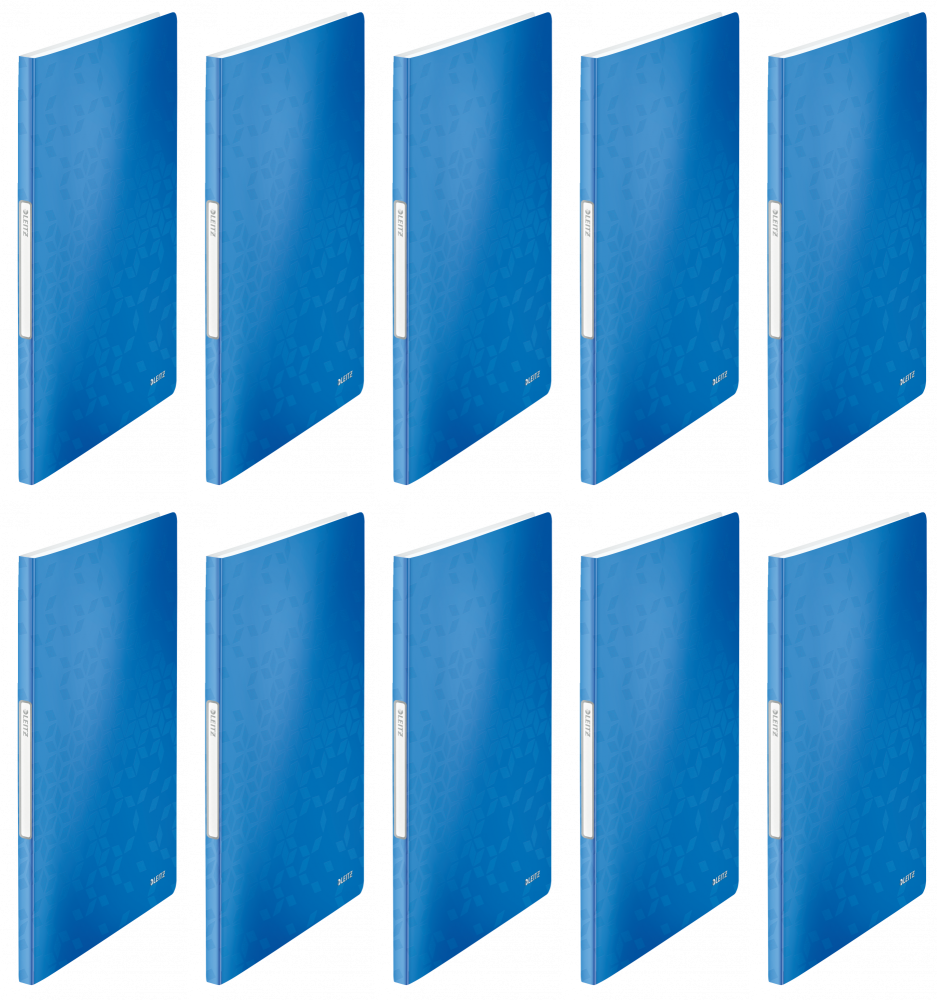 10x Album ofertowy Leitz Wow, A4, 20 koszulek, metaliczny niebieski