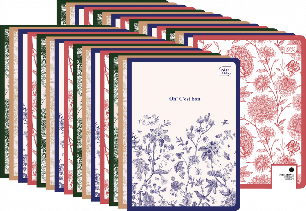 60x Zeszyt w kratkę Interdruk UV Girls, A5, 60 kartek, mix wzorów