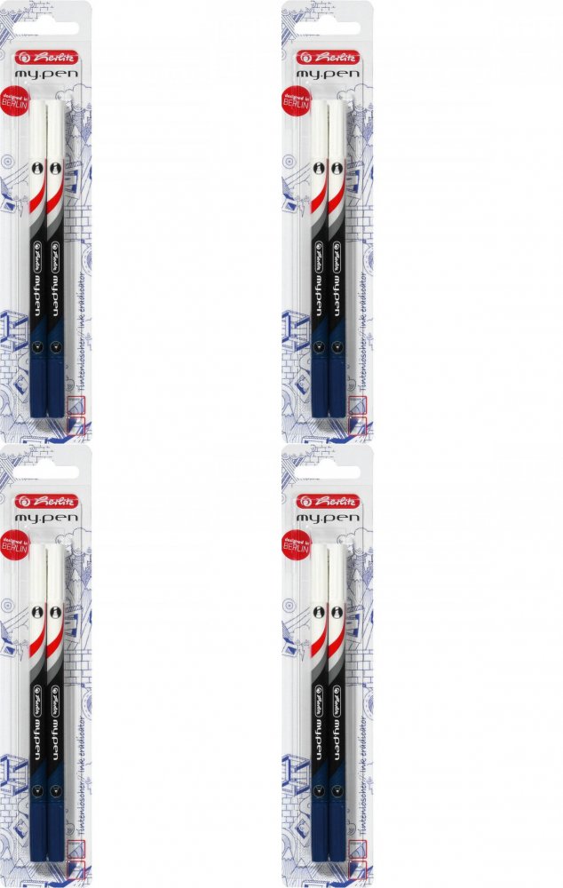 4x Zmazywacz do atramentu 2w1 Herlitz My.Pen, dwustronny, 2 sztuki