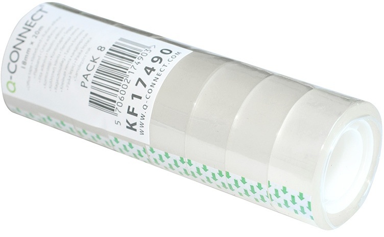 Taśma klejąca Q-Connect, 18mmx20m, 8 sztuk, przezroczysty