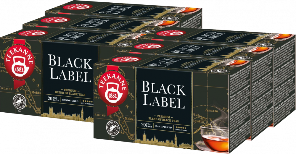 6x Herbata czarna w torebkach Teekanne Black Label, 20 sztuk x 2g