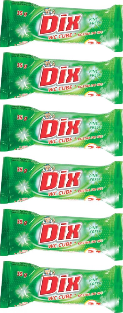 6x Kostka do WC Dix Gold Drop, zapas, leśny, 35g