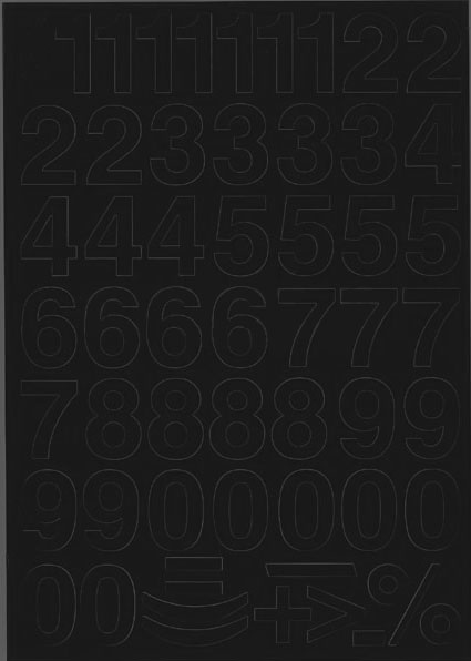 Cyfry samoprzylepne, 3 cm, 1 arkusz, czarny