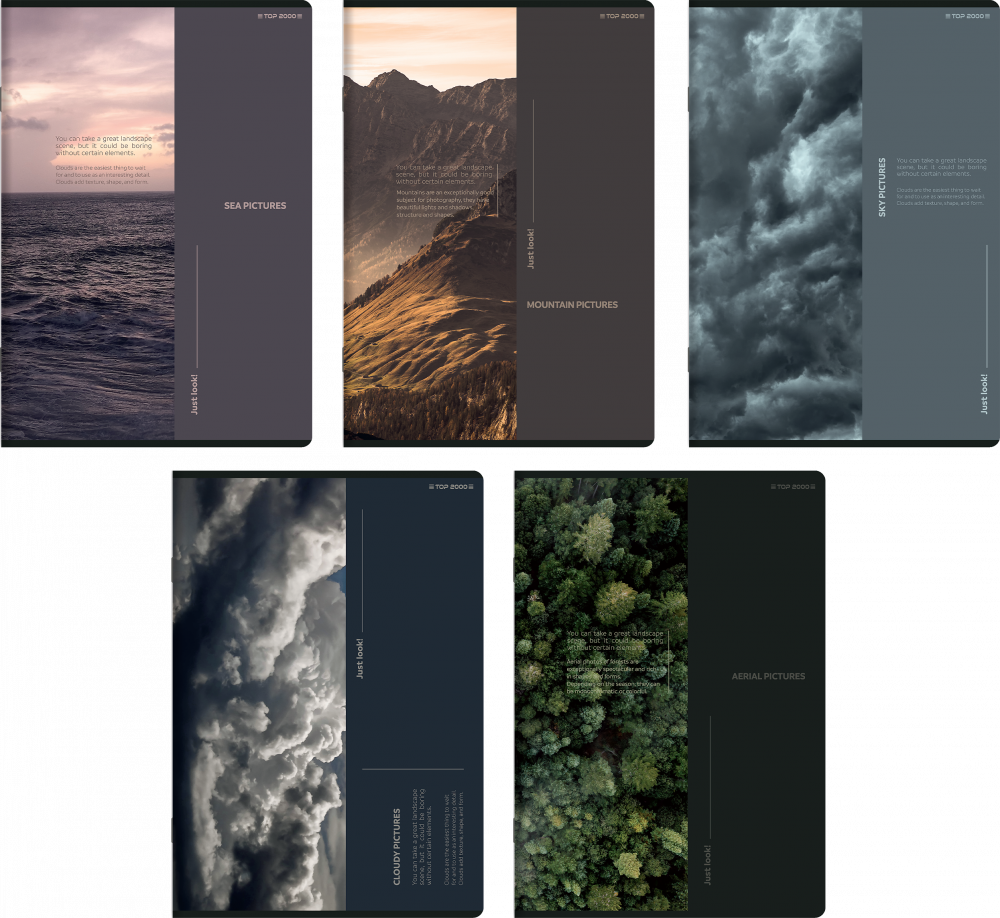 Zeszyt w kratkę TOP 2000 Bird's Eye, A5, 60 kartek, mix wzorów