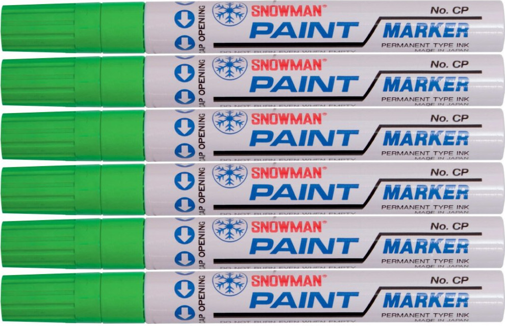 6x Marker olejowy Snowman, gruby, okrągła, zielony