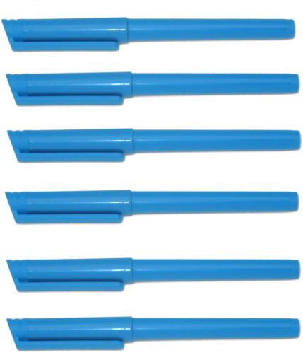 6x długopis wykrywalny Light Plus, z zatyczką, obudowa niebieska, wkład niebieski