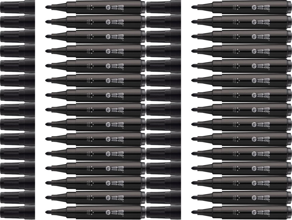 50x Marker permanentny MemoBe M200, okrągła, 3mm, czarny