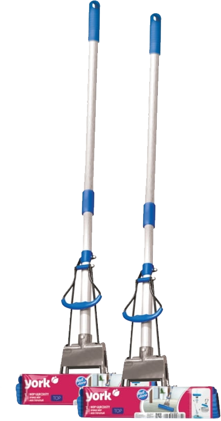 2x Mop gąbkowy York Top teleskopowy, kij + mop, niebieski