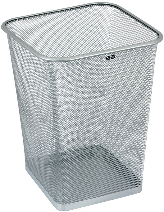 Kosz na śmieci Grand GR-017S, kwadratowy, druciany, 18l, srebrny