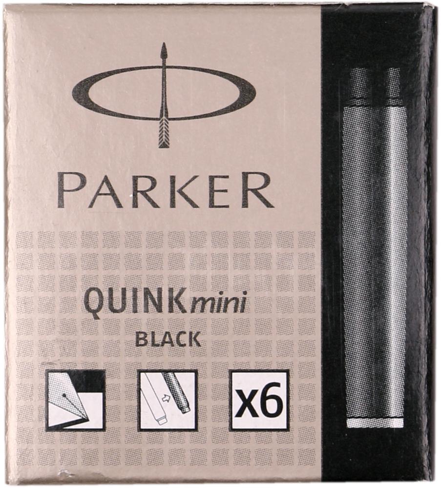 Naboje do pióra wiecznego Parker krótkie, 6 sztuk, czarny