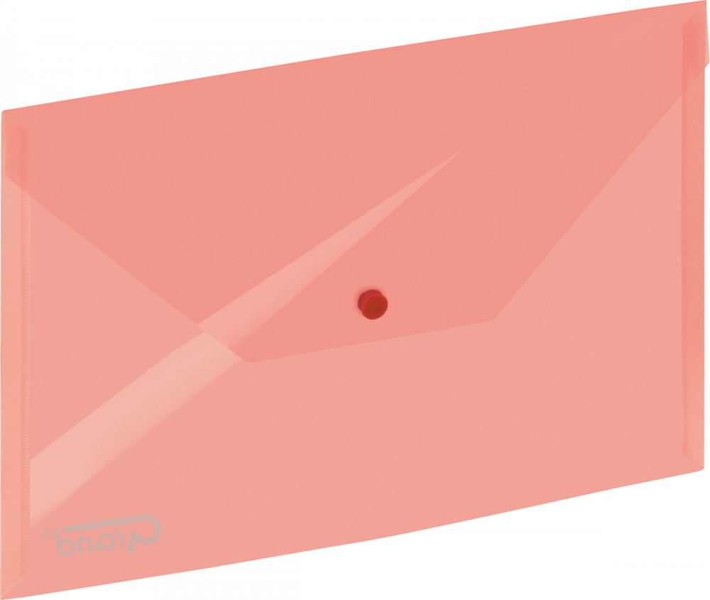 Teczka kopertowa Grand 9113, A4, na zatrzask, transparentny czerwony