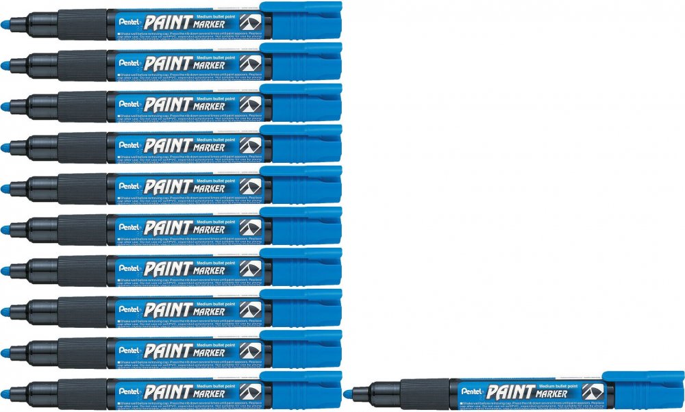 12x Marker olejowy Pentel MMP20, okrągła, 4.6 mm, niebieski