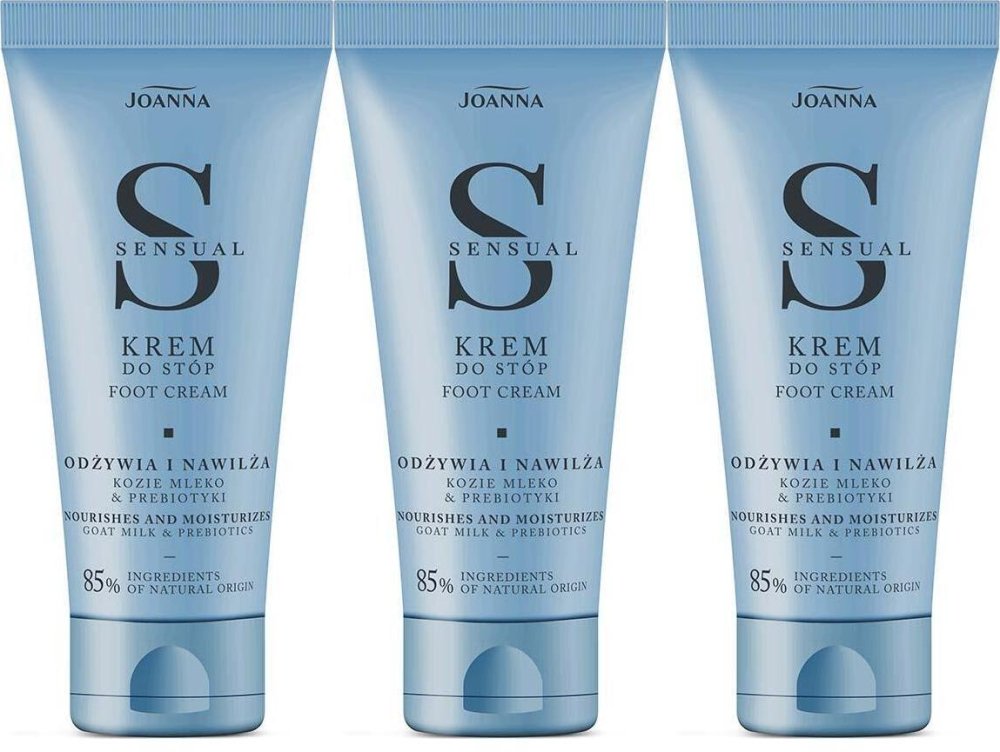 3x Krem do stóp Joanna Sensual, kozie mleko, 100g