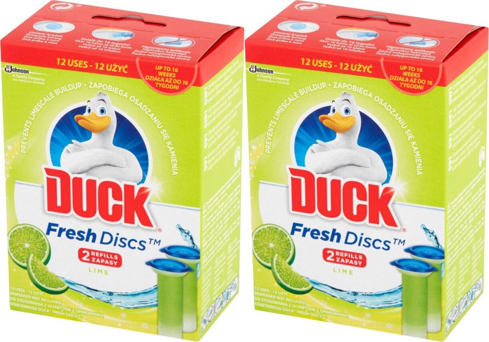 2x Krążki żelowe Duck Lime, 2 x 36ml, zapas, limonka