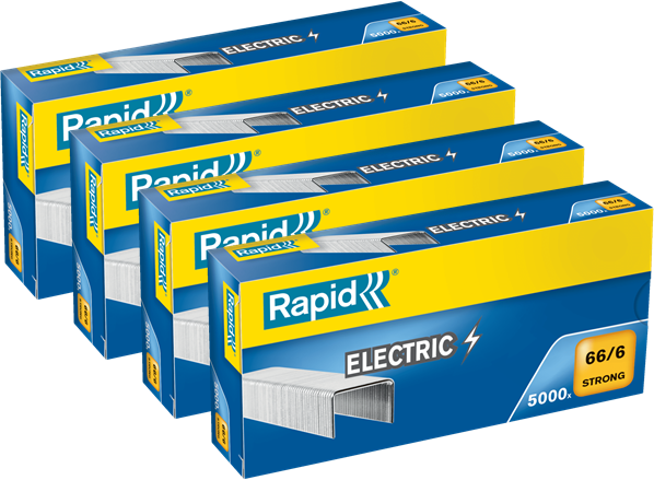 4x Zszywki Rapid Strong, 66/6 5M, 5000 sztuk, srebrny