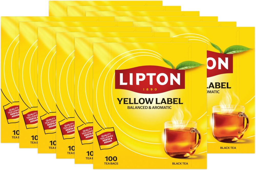 12x Herbata czarna w torebkach Lipton Yellow Label, 100 sztuk x 2g