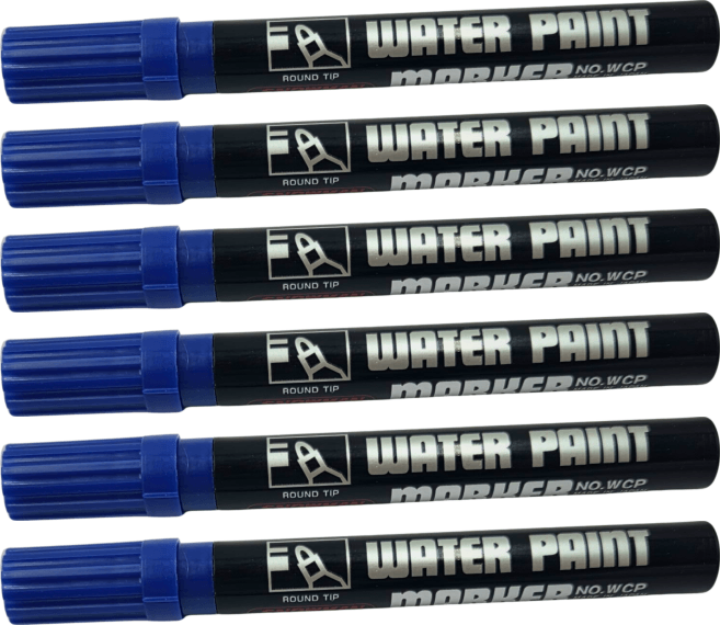 6x Pisak wodny Snowman Water Paint, okrągła, 1.5-3.0mm, niebieski