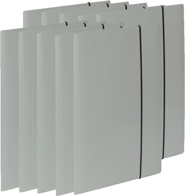 10x Teczka kartonowa z gumką VauPe Soft, A4, 450g/m2, 20mm, szary