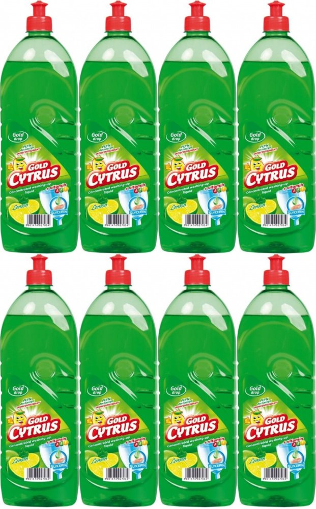 8x Płyn do naczyń Gold Drop Cytrus, cytrynowy, 1l