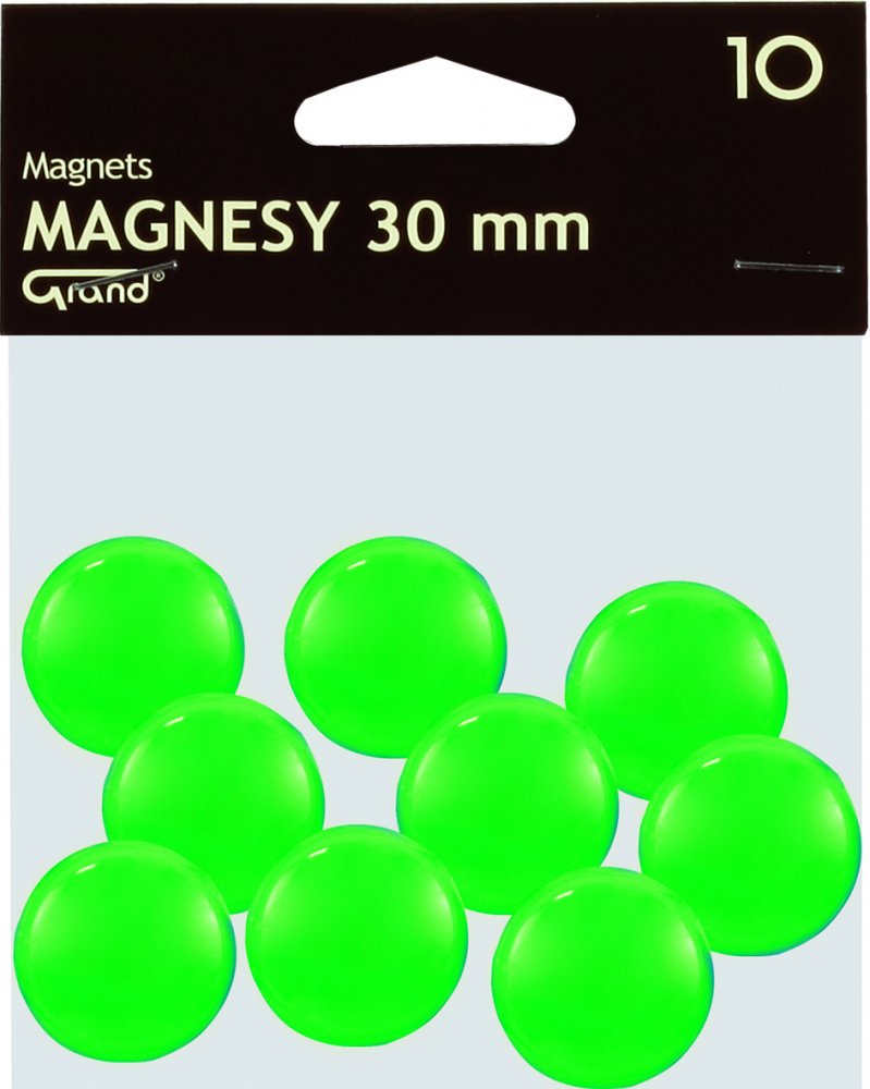 Magnesy Grand, 30mm, 10 sztuk, zielony