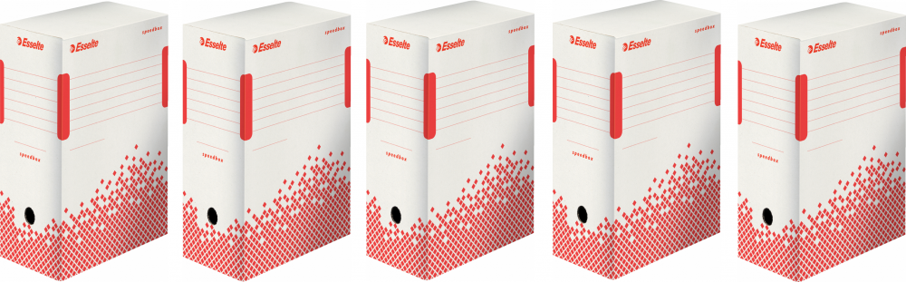 5x pudło archiwizacyjne Esselte Speedbox do dokumentów, 150mm, biały