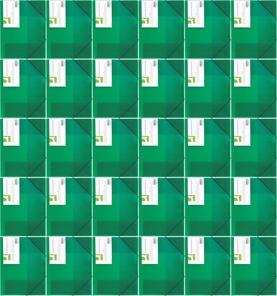 48x Teczka plastikowa z gumką Q-connect, 3-skrzydłowa, A4, transparentny zielony