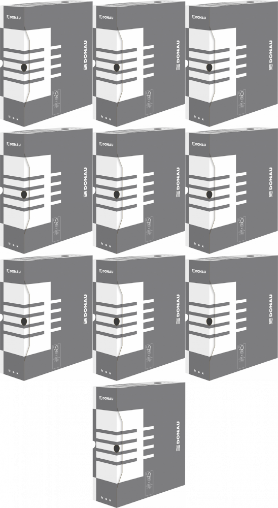 10x Pudło archiwizacyjne Donau, 80mm, szary