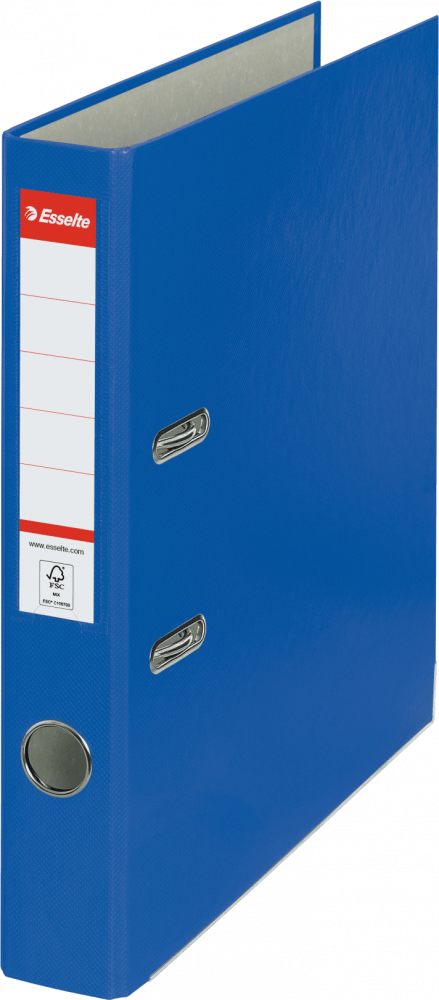 Segregator A4 Esselte, 50mm, do 350 kartek, ekonomiczny, niebieski