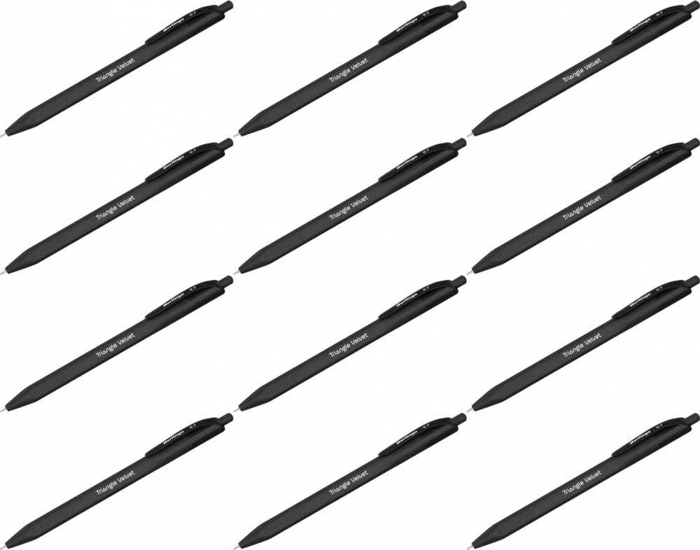 12x Długopis automatyczny Berlingo Triangle Velvet, 0.7mm, niebieski