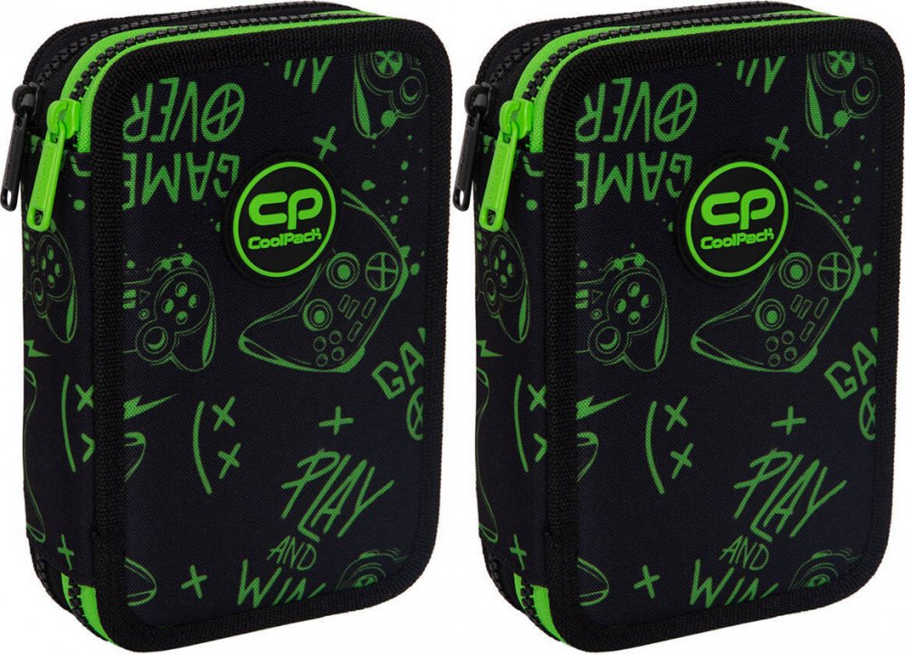 2x Piórnik szkolny CoolPack Jumper 2 Game Night, 2-komorowy, z wyposażeniem