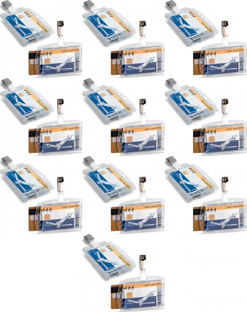 2x Etui na dwie karty identyfikacyjne Durable, 54x85 mm, 10 sztuk, przezroczysty