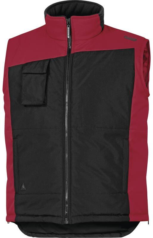 Bezrękawnik ocieplany Delta Plus FIDJI3, rozmiar XXXL, czarno-czerwony