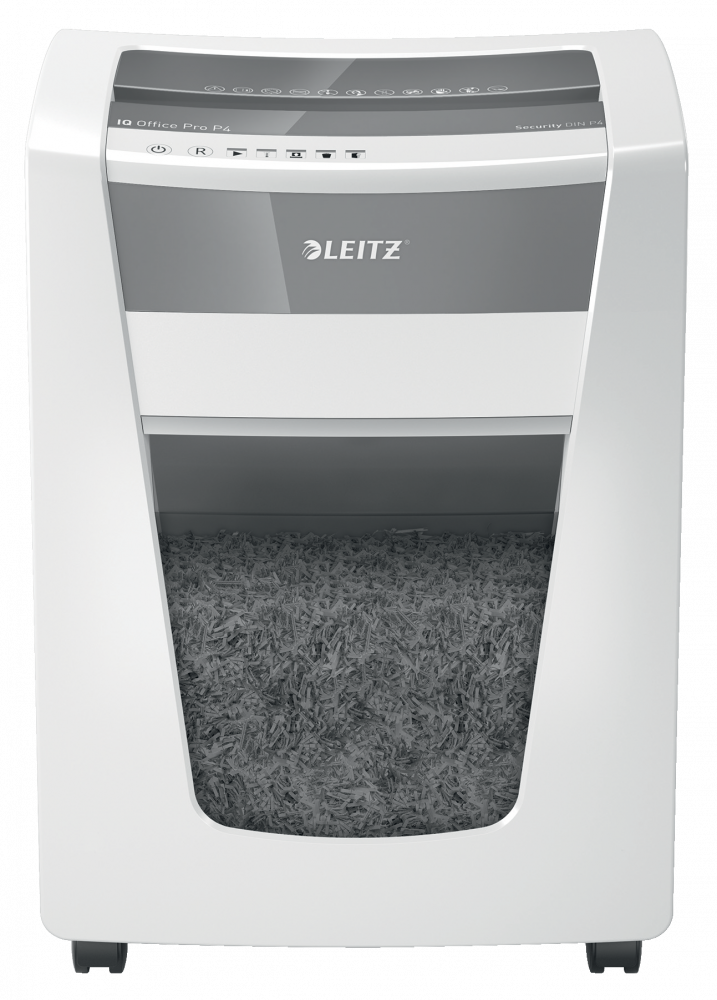 Niszczarka do papieru Leitz IQ Office Pro P4, konfetti 4x40mm, 20 kartek, P-4 DIN, biały
