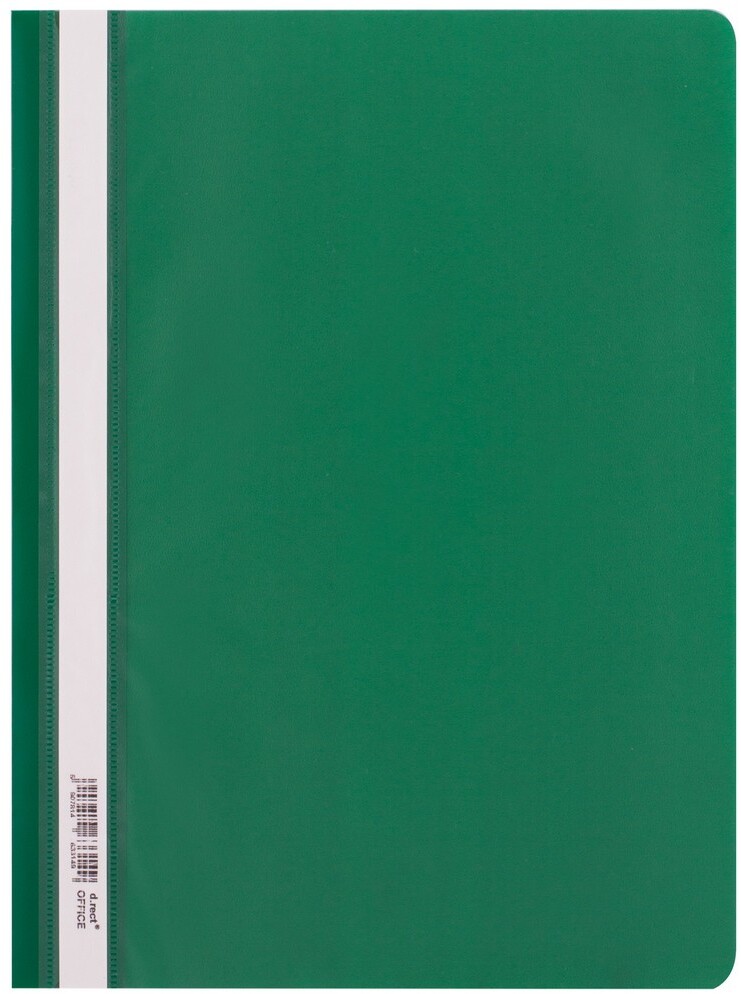 Skoroszyt plastikowy bez oczek D.Rect, A4, 25 sztuk, zielony