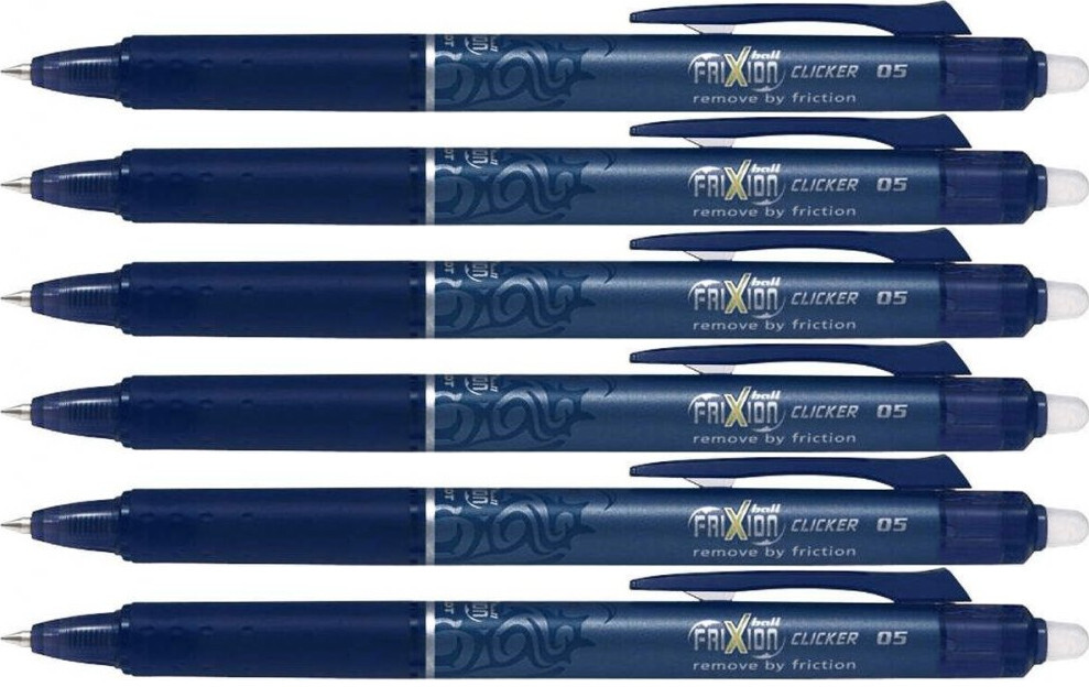 6x Pióro kulkowe wymazywalne Pilot Frixion Clicker, 0.5mm, granatowy