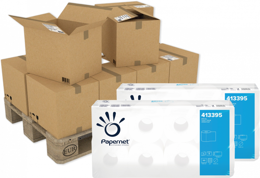 264x Papier toaletowy Papernet, 2-warstwowy, w rolce, 8 sztuk, biały
