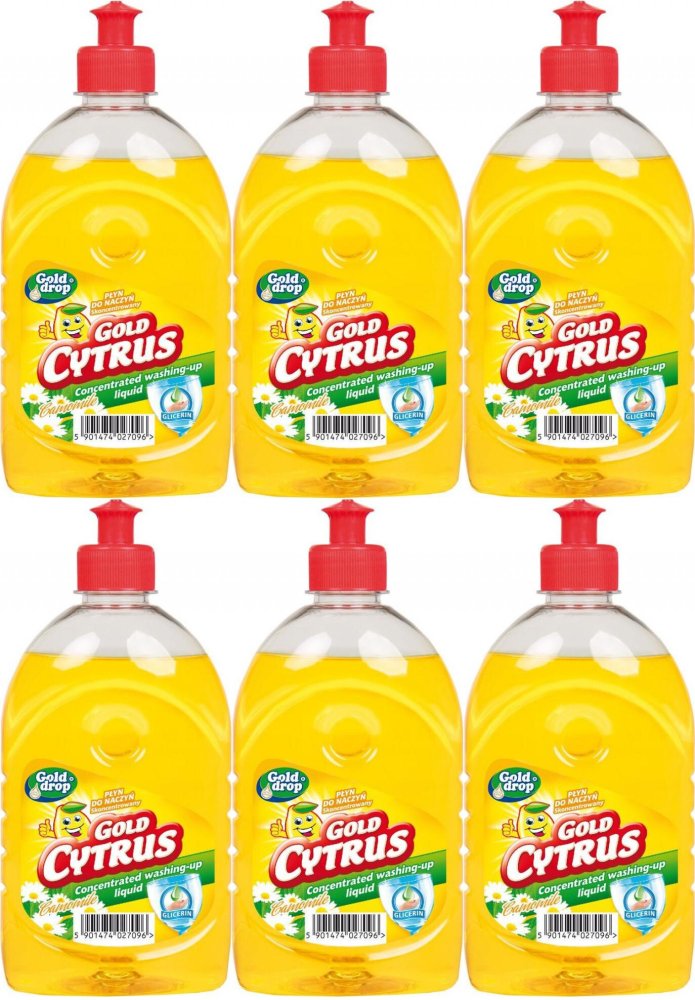 6x Płyn do naczyń Gold Cytrus Gold Drop, rumiankowy, 500ml