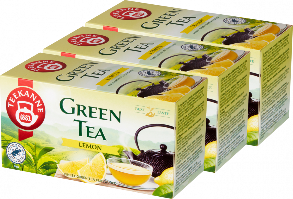 3x Herbata zielona smakowa w kopertach Teekanne Green Tea Lemon, cytryna, 20 sztuk x 1.75g