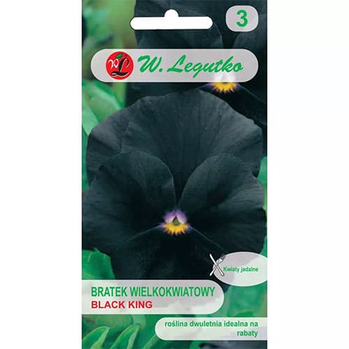 1 pac, Panseluțe Black King Legutko - Semințe: Mod de ambalare: 0.4 g