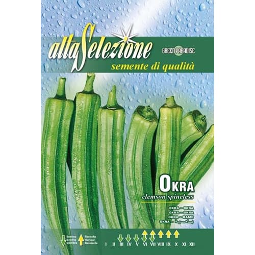 1 pac, Bame Clemson Spineless - Semințe: Mod de ambalare: 9 g