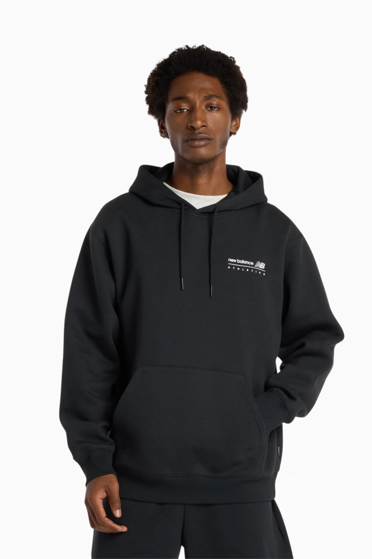 Bluza z kapturem New Balance Linear Graphic - Czarny