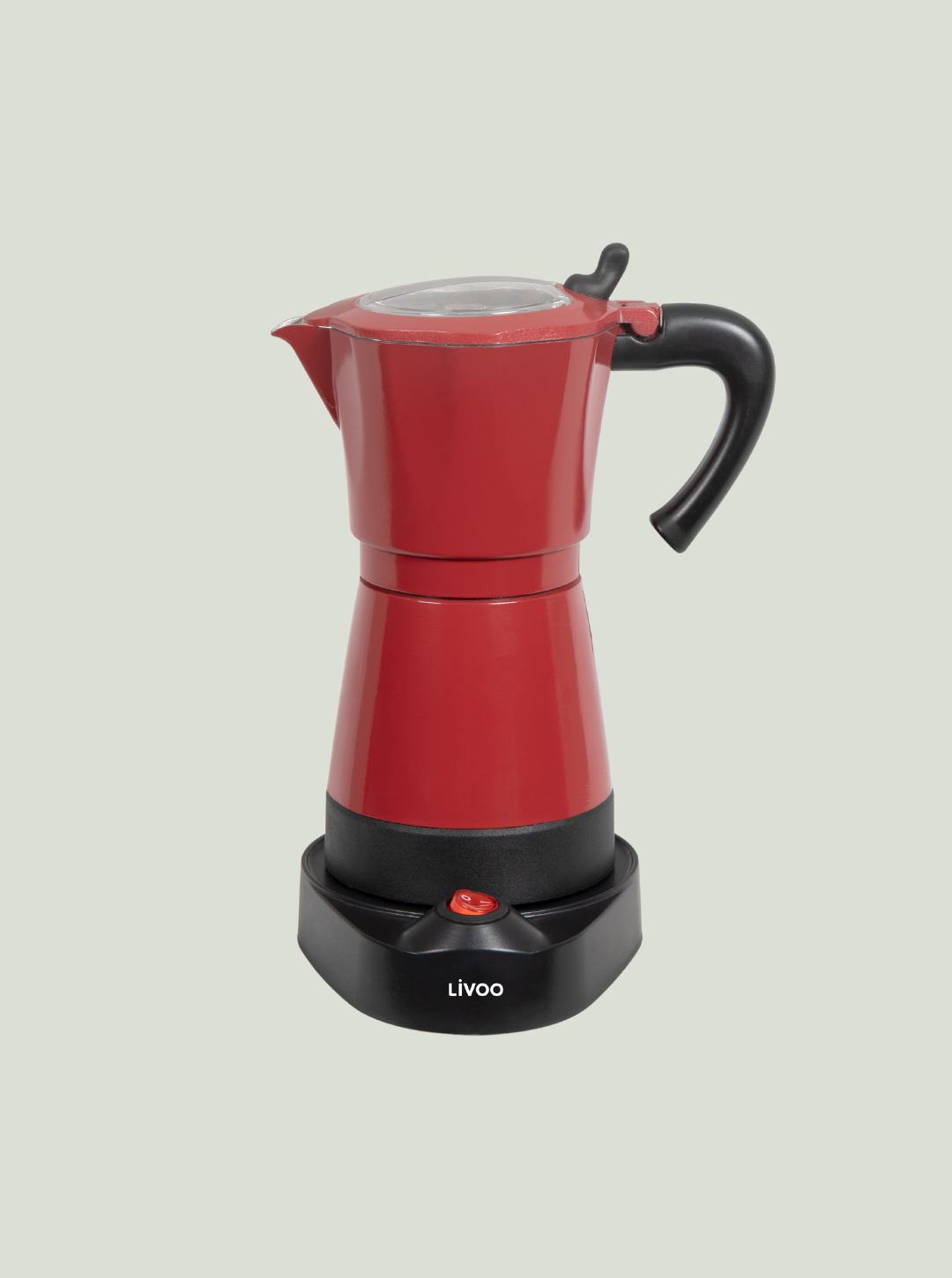 Elektryczny ekspres do kawy typu moka Czerwony LIVOO