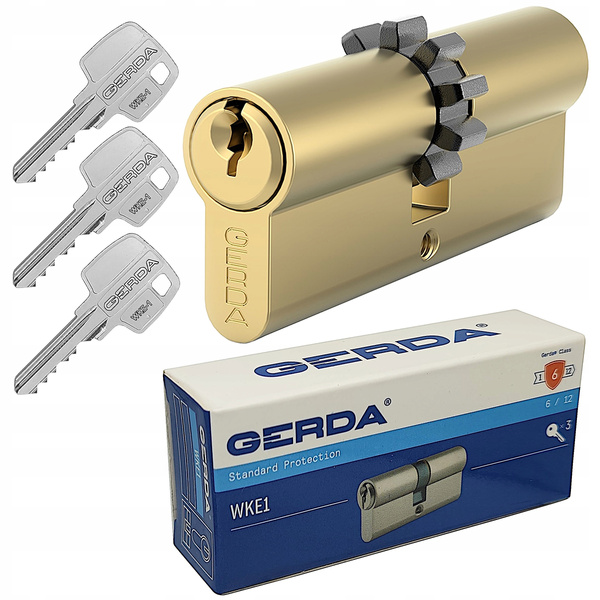 Wkładka drzwiowa WKE1 z zębatką 30/40 mosiądz Gerda